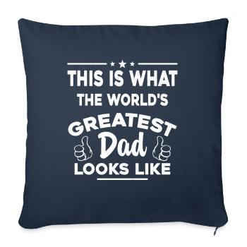 Voici à quoi ressemble le meilleur père du monde - Housse de coussin décorative 45 x 45 cm - bleu marine - Devant