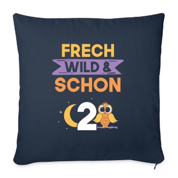 2 Jahre Geburtstag Junge Mädchen Eule - Sofakissenbezug 45 x 45 cm - Navy - Vorne