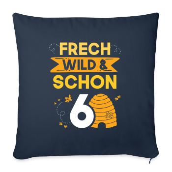 6 Jahre Geburtstag Junge Mädchen Imker Biene - Sofakissenbezug 45 x 45 cm - Navy - Vorne