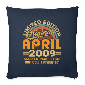 2009 Avril Cadeau D'anniversaire avril 2009 - Housse de coussin décorative 45 x 45 cm - bleu marine - Devant