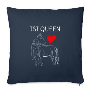 RIDERANDHORSEILLUSTRATION2 ISIQUEEN - Sofa pillowcase 17,3'' x 17,3'' (45 x 45 cm) - navy - Front