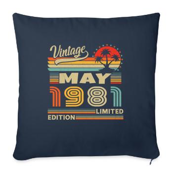May 1981 Vintage Born in May 1981 Anniversary - Sofa pillowcase 17,3'' x 17,3'' (45 x 45 cm) - navy - Front