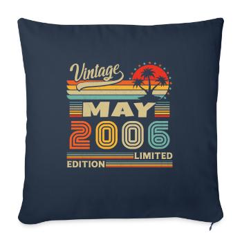 May 2006 Vintage Born in May 2006 Anniversary - Sofa pillowcase 17,3'' x 17,3'' (45 x 45 cm) - navy - Front