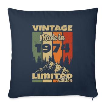 Vintage Retro 1974 Anniversary Gift 1974 - Sofa pillowcase 17,3'' x 17,3'' (45 x 45 cm) - navy - Front