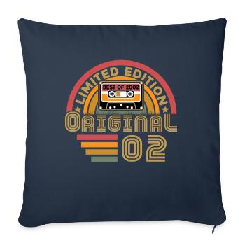 2002 Vintage Original 2002 Birthday Gift - Sofa pillowcase 17,3'' x 17,3'' (45 x 45 cm) - navy - Front