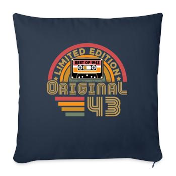 1943 Vintage Original 1943 Birthday Gift - Sofa pillowcase 17,3'' x 17,3'' (45 x 45 cm) - navy - Front