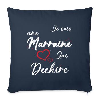 Je suis une Marraine qui Dechire Humour Cadeau - Housse de coussin décorative 45 x 45 cm - bleu marine - Devant