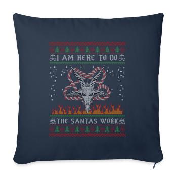 I Pentagramme du diable satanique - Housse de coussin décorative 45 x 45 cm - bleu marine - Devant