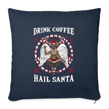 I Pentagramme du diable satanique - Housse de coussin décorative 45 x 45 cm - bleu marine - Devant