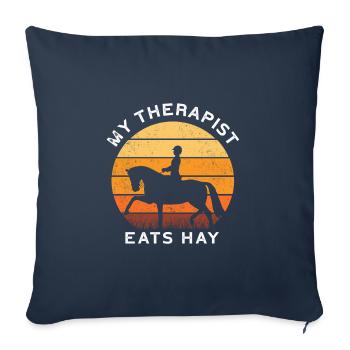 HORSERIDERSUNSETMYTHERAPISTEATSHAY - Sofa pillowcase 17,3'' x 17,3'' (45 x 45 cm) - navy - Front