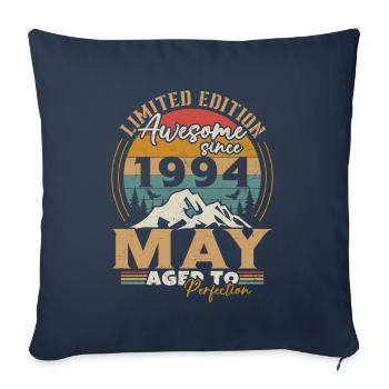 May 1994 Vintage Born in May 1994 Anniversary - Sofa pillowcase 17,3'' x 17,3'' (45 x 45 cm) - navy - Front