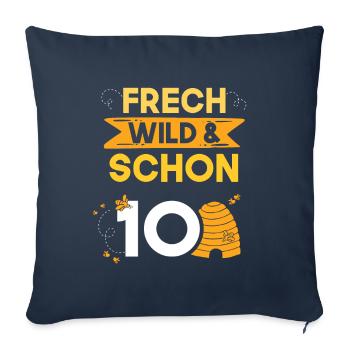 10 Jahre Geburtstag Junge Mädchen Imker Biene - Sofakissenbezug 45 x 45 cm - Navy - Vorne