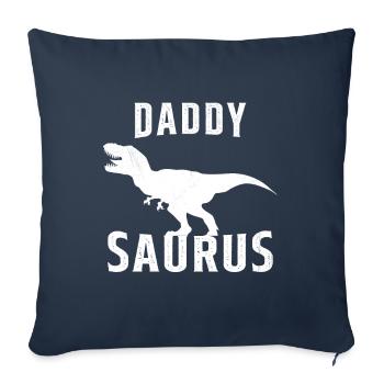 Papa saurus Humour Cadeau fête des pères - Housse de coussin décorative 45 x 45 cm - bleu marine - Devant