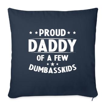 Fier papa de quelques enfants débiles - Housse de coussin décorative 45 x 45 cm - bleu marine - Devant