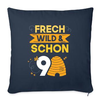9 Jahre Geburtstag Junge Mädchen Imker Biene - Sofakissenbezug 45 x 45 cm - Navy - Vorne