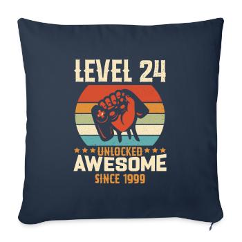 Level 24 complete 1999 Birthday Gift - Sofa pillowcase 17,3'' x 17,3'' (45 x 45 cm) - navy - Front