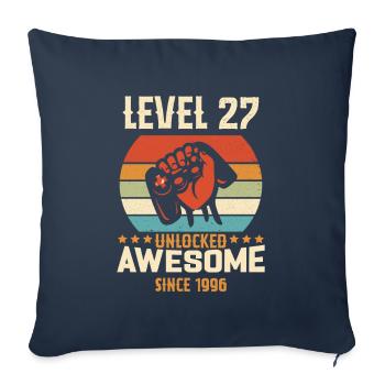 Niveau 27 complete 1996 Cadeau d'anniversaire - Housse de coussin décorative 45 x 45 cm - bleu marine - Devant