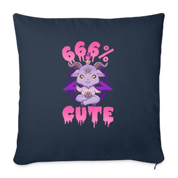 666% Cute Satanic Chibi Anime Kawaii Baphomet - Sofa pillowcase 17,3'' x 17,3'' (45 x 45 cm) - navy - Front