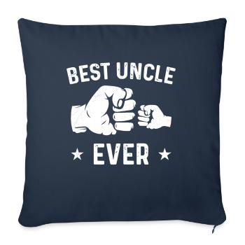 Meilleur Tonton Du Monde Nièce Neveu Cadeau - Housse de coussin décorative 45 x 45 cm - bleu marine - Devant