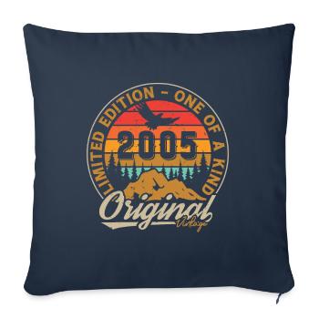 Original 2005 Vintage Rétro Cadeau D'anniversaire - Housse de coussin décorative 45 x 45 cm - bleu marine - Devant