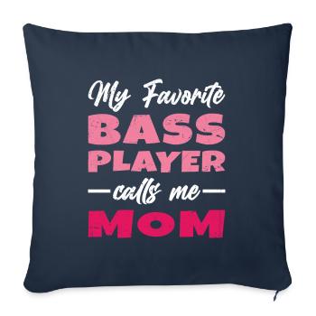 Femme Mon Bassiste Préféré M'appelle Maman Cadeau - Housse de coussin décorative 45 x 45 cm - bleu marine - Devant