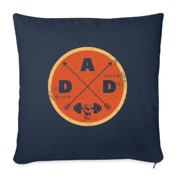 Homme Fitness Papa musculstion Papa Père Cadeau - Housse de coussin décorative 45 x 45 cm - bleu marine - Devant