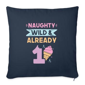 Geschenk 1 Jahr Geburtstag Eis essen - Sofakissenbezug 45 x 45 cm - Navy - Vorne