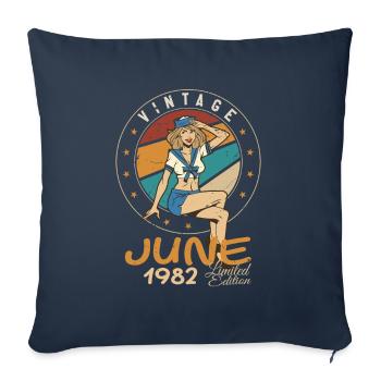 Vintage 1982 - Born In June 1982 - Sofa pillowcase 17,3'' x 17,3'' (45 x 45 cm) - navy - Front