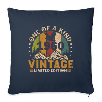 Vintage Retro 1960 Anniversary Gift 1960 - Sofa pillowcase 17,3'' x 17,3'' (45 x 45 cm) - navy - Front