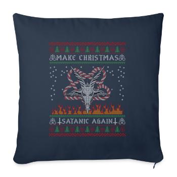 I Pentagramme du diable satanique - Housse de coussin décorative 45 x 45 cm - bleu marine - Devant