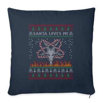 I Pentagramme du diable satanique - Housse de coussin décorative 45 x 45 cm - bleu marine - Devant