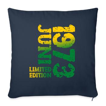 1973 juin édition limitée cadeau d’anniversaire - Housse de coussin décorative 45 x 45 cm - bleu marine - Devant