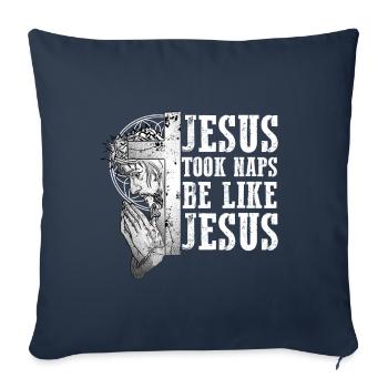 Jésus a fait des siestes comme Jésus I Dieu chrétien - Housse de coussin décorative 45 x 45 cm - bleu marine - Devant