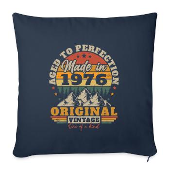 1976 Vintage Original 1976 Cadeau D'anniversaire - Housse de coussin décorative 45 x 45 cm - bleu marine - Devant