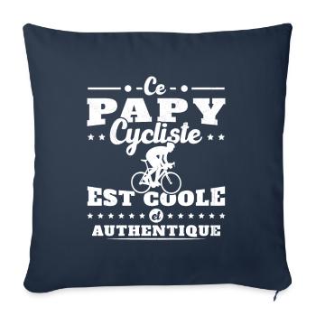 Ce papy cycliste est coole et authentique - Housse de coussin décorative 45 x 45 cm - bleu marine - Devant