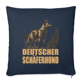 Deutscher Schäferhund Hund Hunderasse - Sofakissenbezug 45 x 45 cm - Navy - Vorne