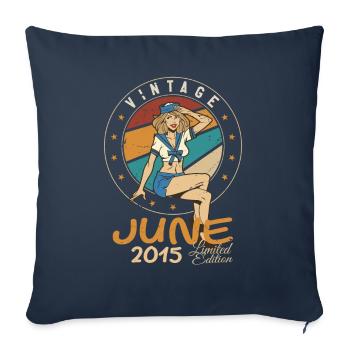 Vintage 2015 - Born In June 2015 - Sofa pillowcase 17,3'' x 17,3'' (45 x 45 cm) - navy - Front