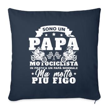 Un père motard et un père normal plus cool - Housse de coussin décorative 45 x 45 cm - bleu marine - Devant