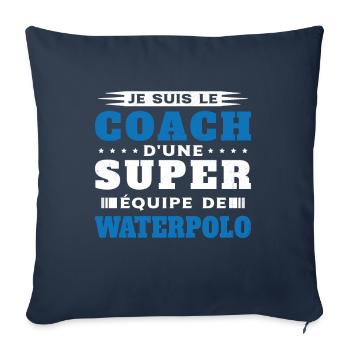 Coach de Super équipe de waterpolo Humour Cadeau - Housse de coussin décorative 45 x 45 cm - bleu marine - Devant