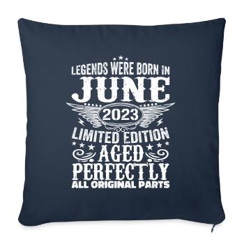 Juin 2023 Edition Limitée Parfaitement Vieilli 2023 Juin - Housse de coussin décorative 45 x 45 cm - bleu marine - Devant