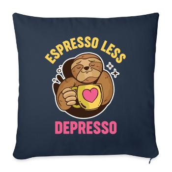 Espresso Weniger Depresso Depressed Kaffee - Sofakissenbezug 45 x 45 cm - Navy - Vorne