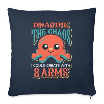 Drôle de Kraken Chaos - Housse de coussin décorative 45 x 45 cm - bleu marine - Devant