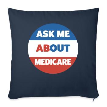 Posez-moi des questions sur la sécurité sociale Medicare - Housse de coussin décorative 45 x 45 cm - bleu marine - Devant