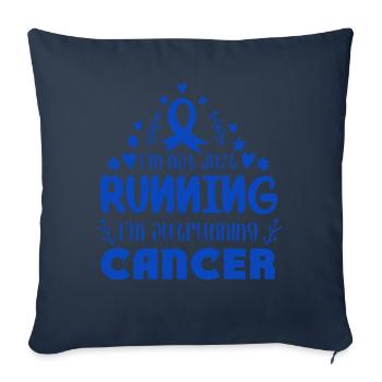 Je suis en train de dépasser le cancer du côlon - Housse de coussin décorative 45 x 45 cm - bleu marine - Devant
