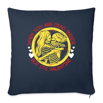 Dead Inside But Valentine´s Day - Sofa pillowcase 17,3'' x 17,3'' (45 x 45 cm) - navy - Front