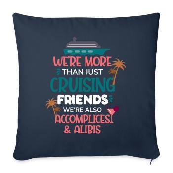 Plus que des amis de croisière d’été - Housse de coussin décorative 45 x 45 cm - bleu marine - Devant