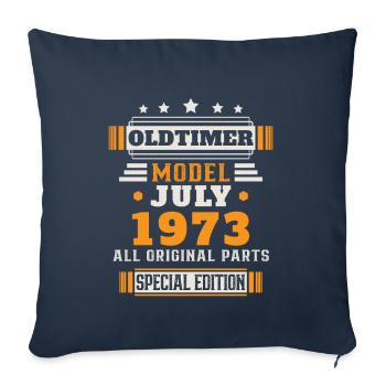 Oldtimer Juli 1973 Geburtstag Geschenk - Sofakissenbezug 45 x 45 cm - Navy - Vorne