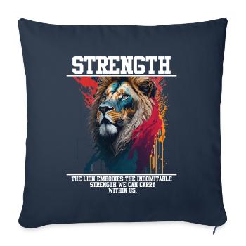 L’éclaboussure de force du lion - Housse de coussin décorative 45 x 45 cm - bleu marine - Devant