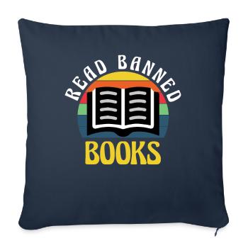 Lire les livres interdits Book Lover - Housse de coussin décorative 45 x 45 cm - bleu marine - Devant