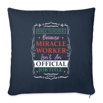 Faiseur de miracles de l’enseignant biblique - Housse de coussin décorative 45 x 45 cm - bleu marine - Devant